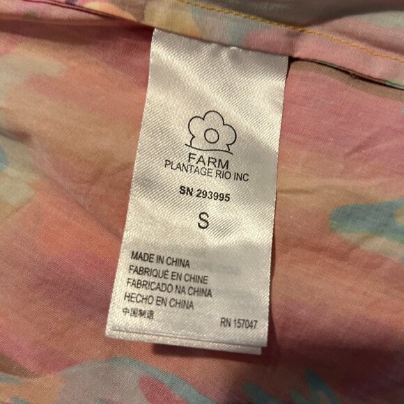 Farm Rio Fruit Salad Puff Sleeve Midi Dress Size Small - Picture 7 of 7